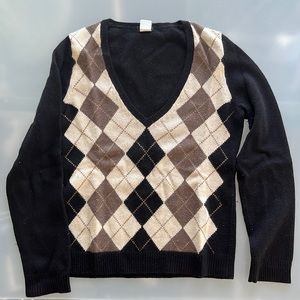 J.Crew argyle v-neck sweater